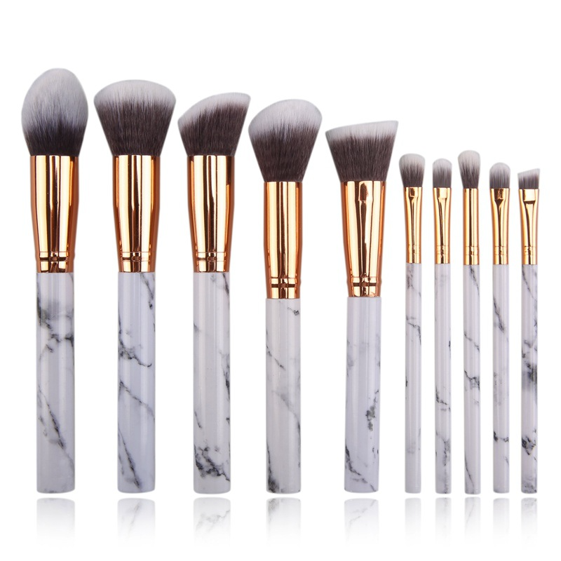 10 Pieces Pink Multifunctional Makeup Brushes