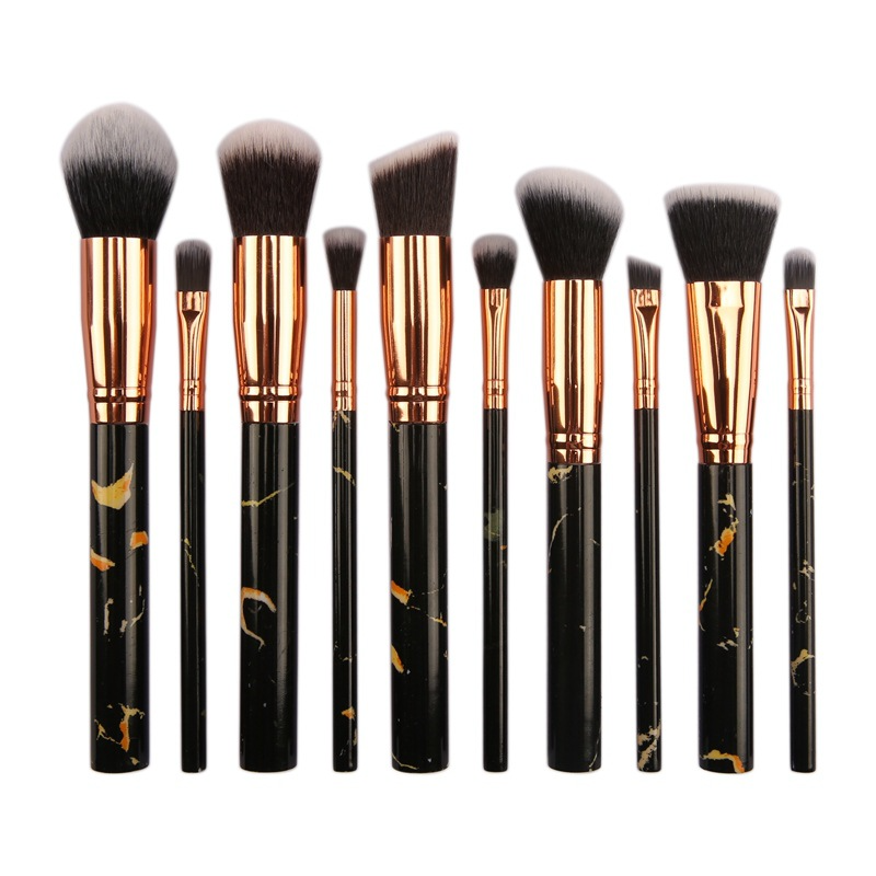 10 Pieces Pink Multifunctional Makeup Brushes