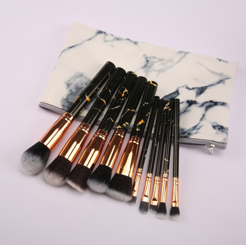 10 Pieces Pink Multifunctional Makeup Brushes